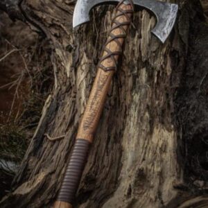 Custom Handmade Double Head Axe Carbon Steel Wood Handle