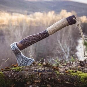 Hunting Axe Handmade D2 Steel Blade Rose Wood Handle