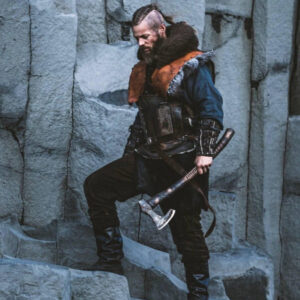 RAGNAR VIKING AXE Hand Forged Halloween Gift Camping Axe Rose Wood Handle